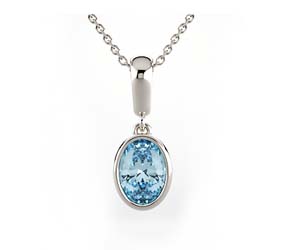 Oval Shaped Aquamarine Pendant