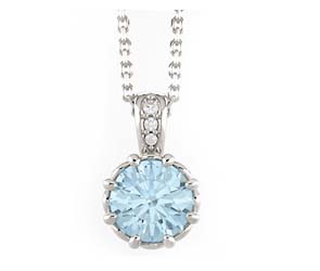 Aquamarine Diamond Bail Pendant