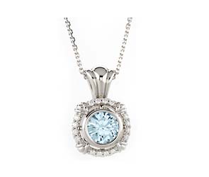 Diamond Aquamarine Pendant