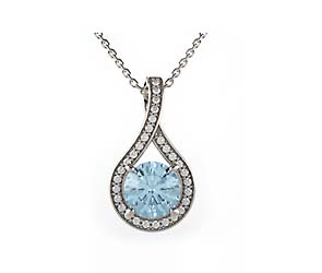 Diamond Aquamarine Pendant