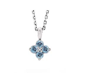 Aquamarine Flower Pendant