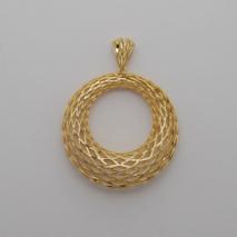14K Yellow Gold Medium Graduated Weave Pendant
