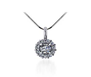 Round Halo Diamond Pendant