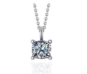 Solitaire Cushion Cut Diamond Pendant 