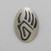 Sterling Silver Oval Bear Paw Pendant - Nathan Fred