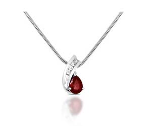 Pear Shape Ruby & Diamond Pendant