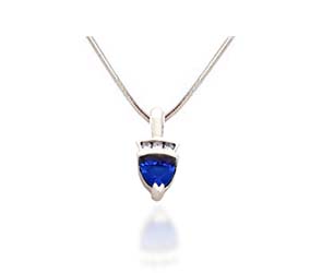 Trillean Tanzanite and Diamond Pendant