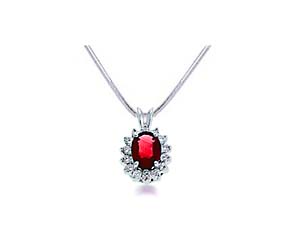 Red Ruby & Diamond Pendant