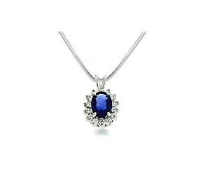 Blue Sapphire & Diamond Pendant