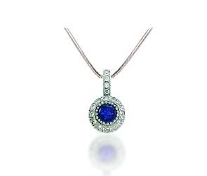 Blue Sapphire & Diamond Pendant