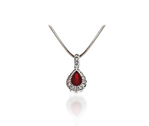 Pear Shape Ruby & Diamond Pendant