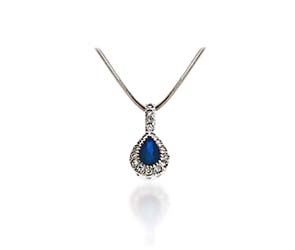 Pear Shape Sapphire & Diamond Pendant