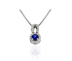 Blue Sapphire & Diamond Pendant