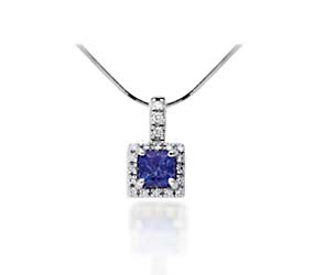 Cushion Cut Tanzanite & Diamond Pendant