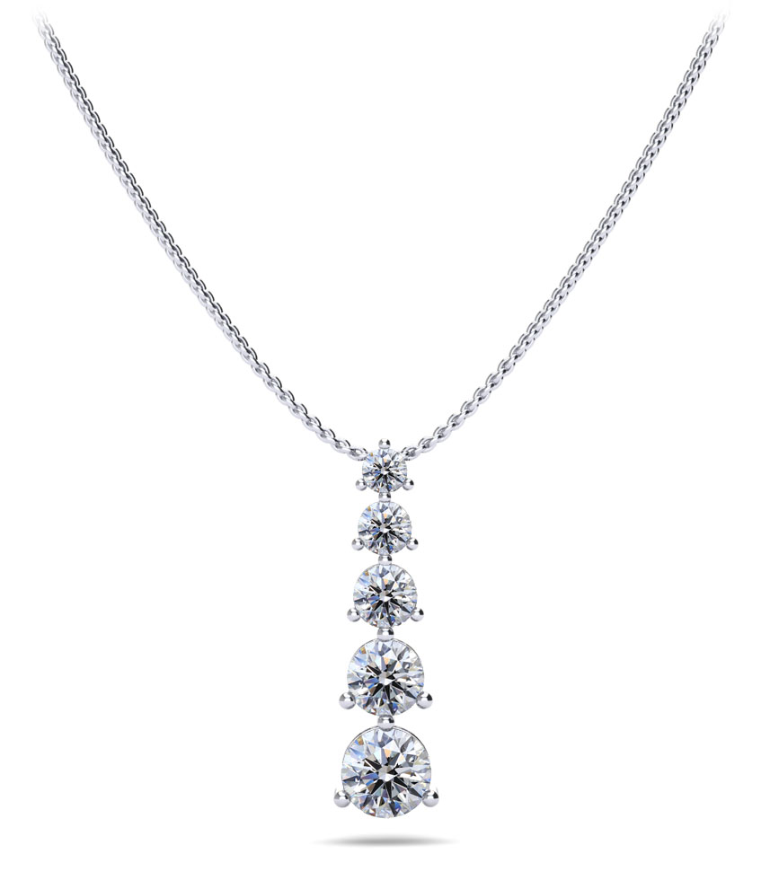 Graduated Five Stone Diamond Pendant