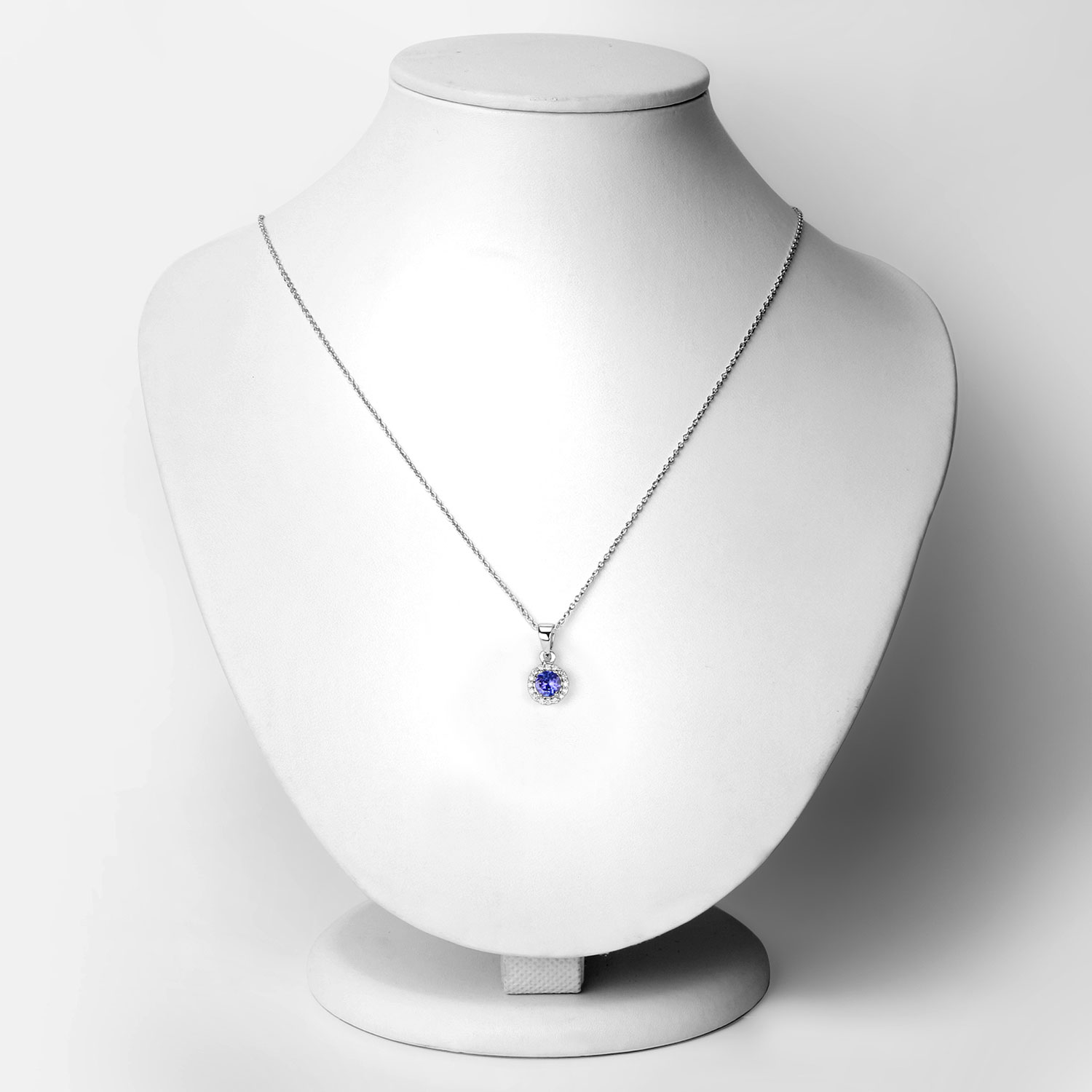 0.57 Carat Genuine Tanzanite and Lab Grown Diamond .925 Sterling Silver Pendant 0.57 C.T.W Sterling Silver - view 2