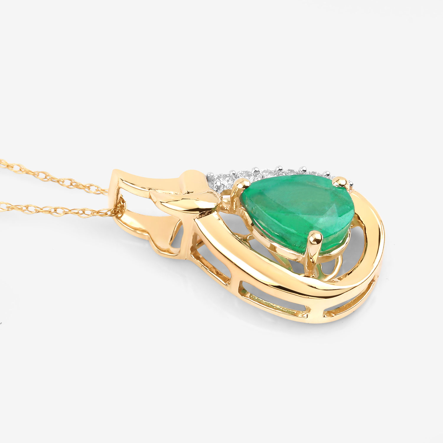 0.23 Carat Genuine Emerald .925 Sterling Silver Pendant 0.23 C.T.W Sterling Silver - view 3