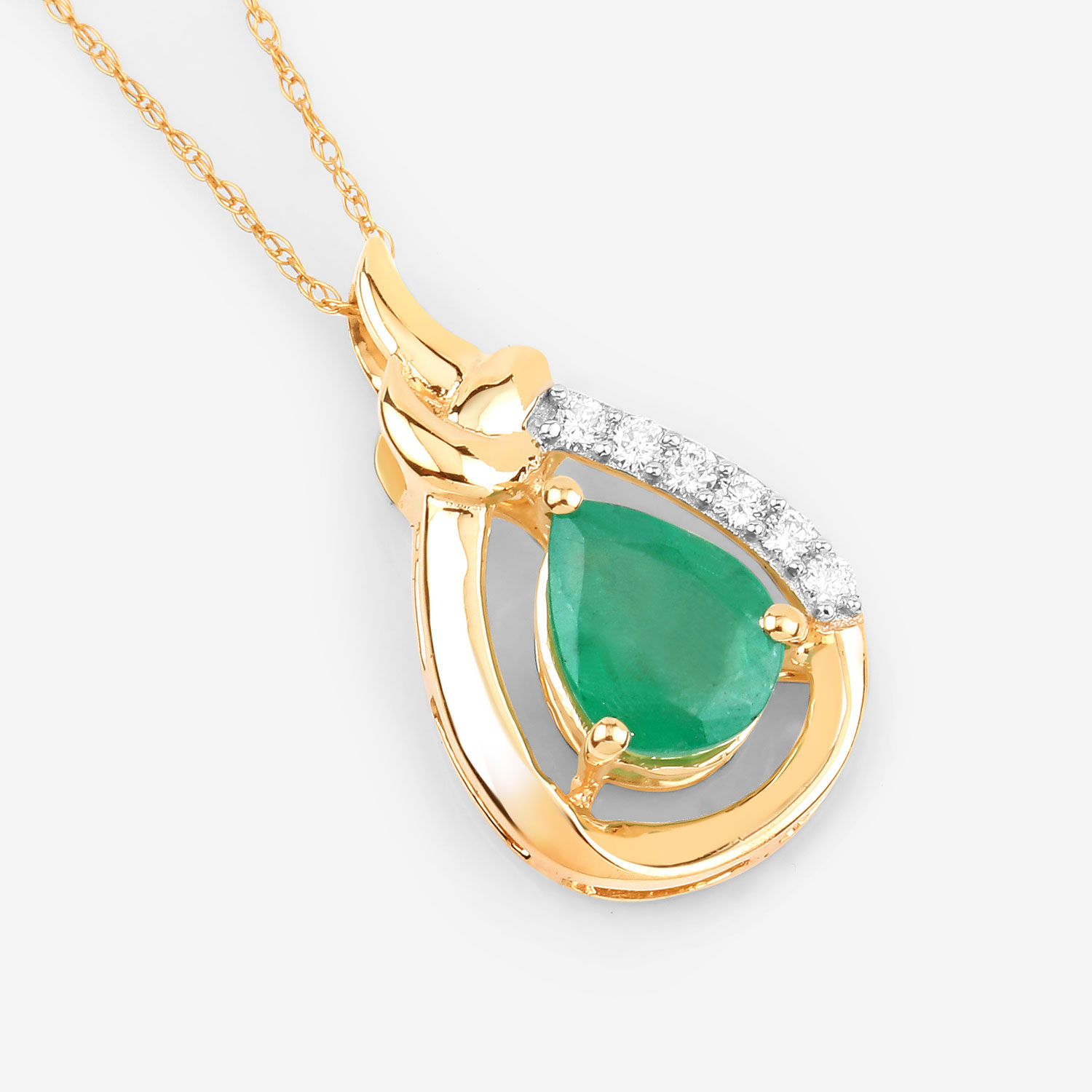0.23 Carat Genuine Emerald .925 Sterling Silver Pendant 0.23 C.T.W Sterling Silver - view 5