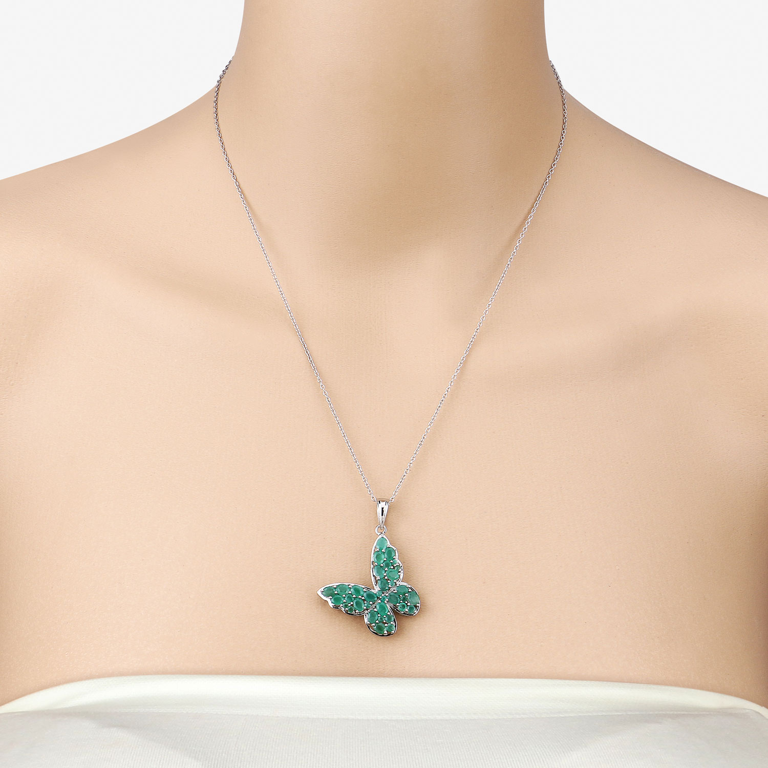 3.13 Carat Genuine Emerald .925 Sterling Silver Pendant 3.13 C.T.W Sterling Silver - view 3