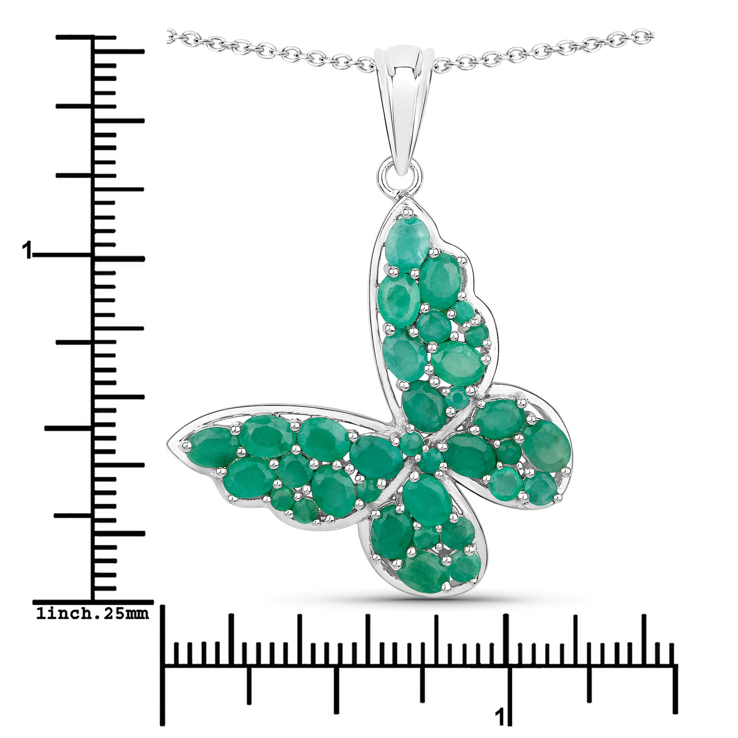 3.13 Carat Genuine Emerald .925 Sterling Silver Pendant 3.13 C.T.W Sterling Silver - view 4