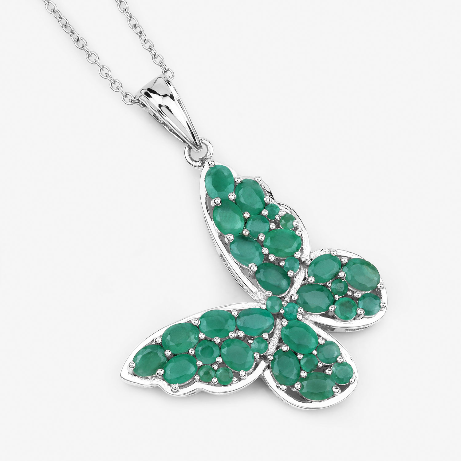 3.13 Carat Genuine Emerald .925 Sterling Silver Pendant 3.13 C.T.W Sterling Silver - view 5