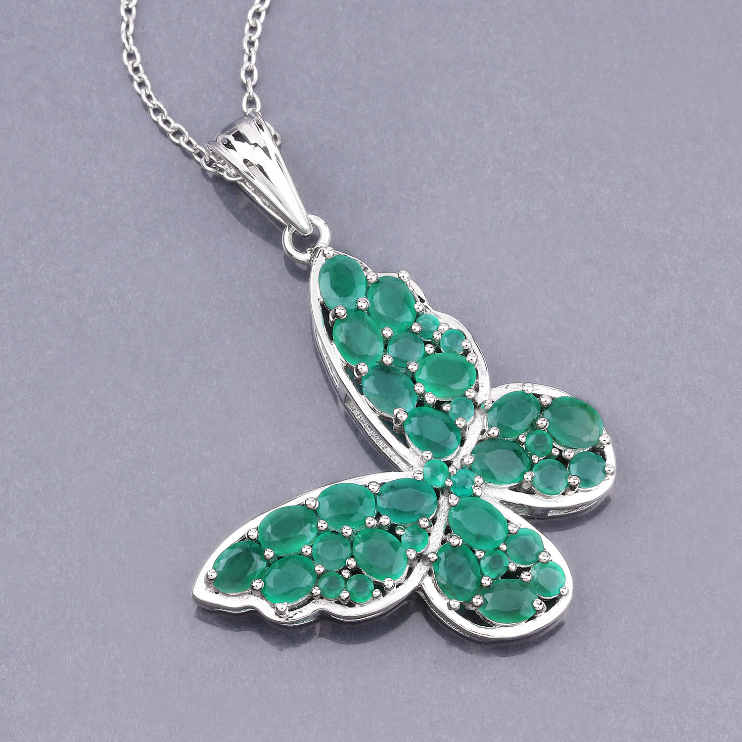 3.13 Carat Genuine Emerald .925 Sterling Silver Pendant 3.13 C.T.W Sterling Silver - view 2