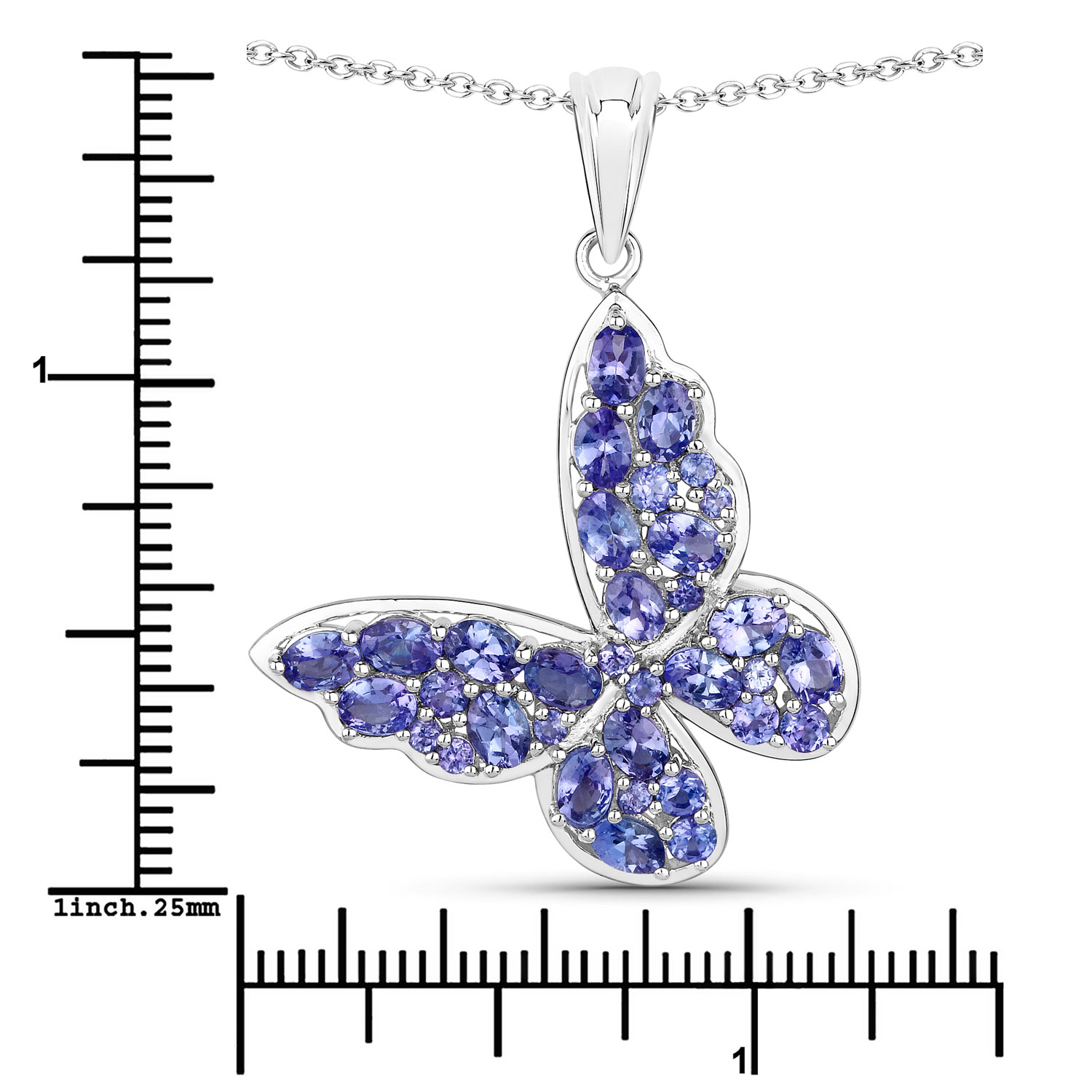 3.78 Carat Genuine Tanzanite .925 Sterling Silver Pendant 3.78 C.T.W Sterling Silver - view 4