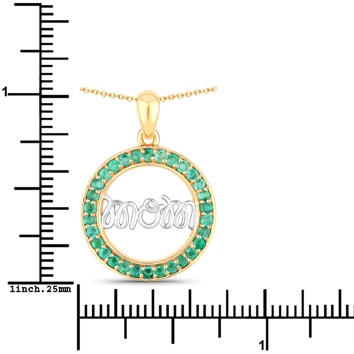 0.54 Carat Genuine Emerald .925 Sterling Silver Pendant 0.54 C.T.W Sterling Silver - view 5