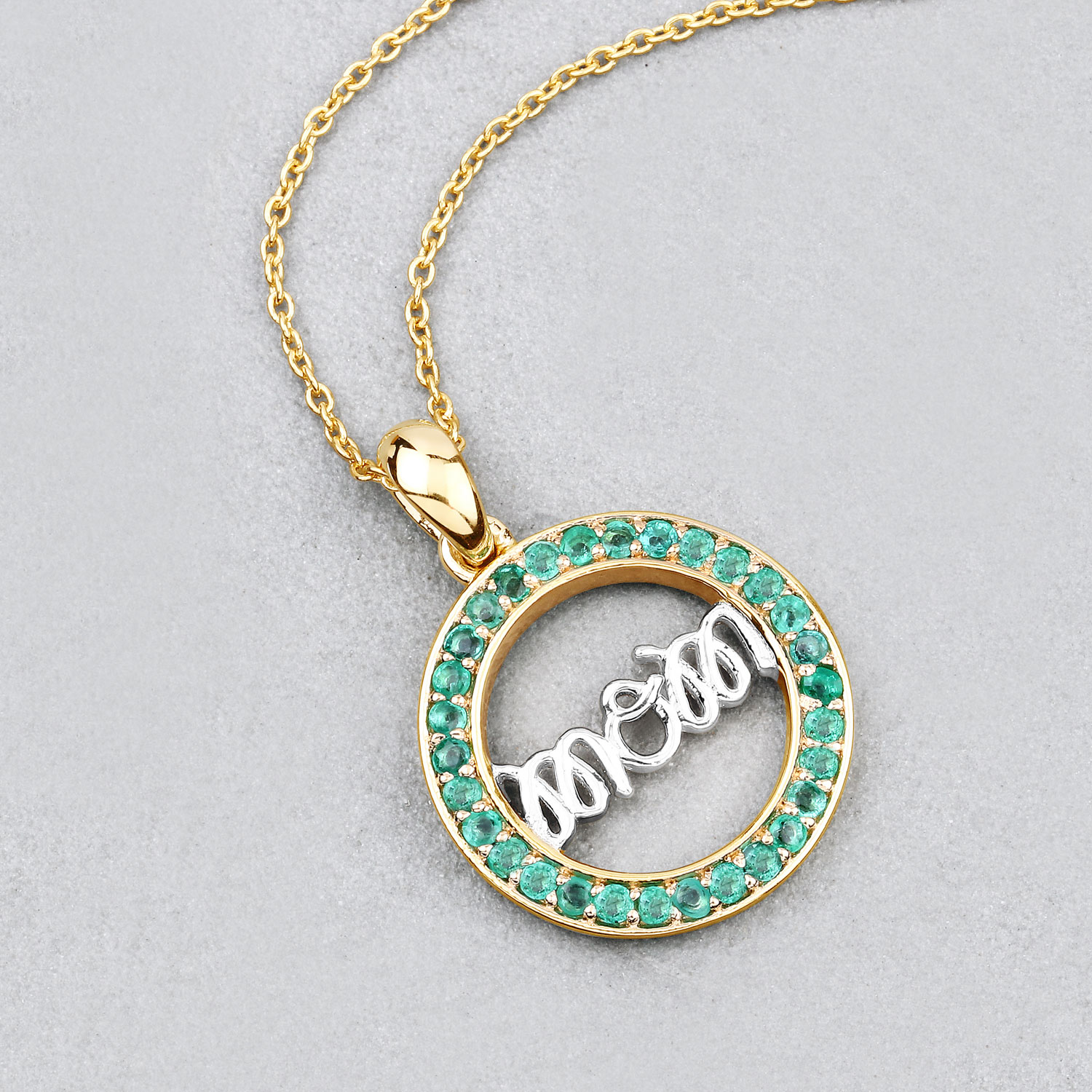 0.54 Carat Genuine Emerald .925 Sterling Silver Pendant 0.54 C.T.W Sterling Silver - view 8