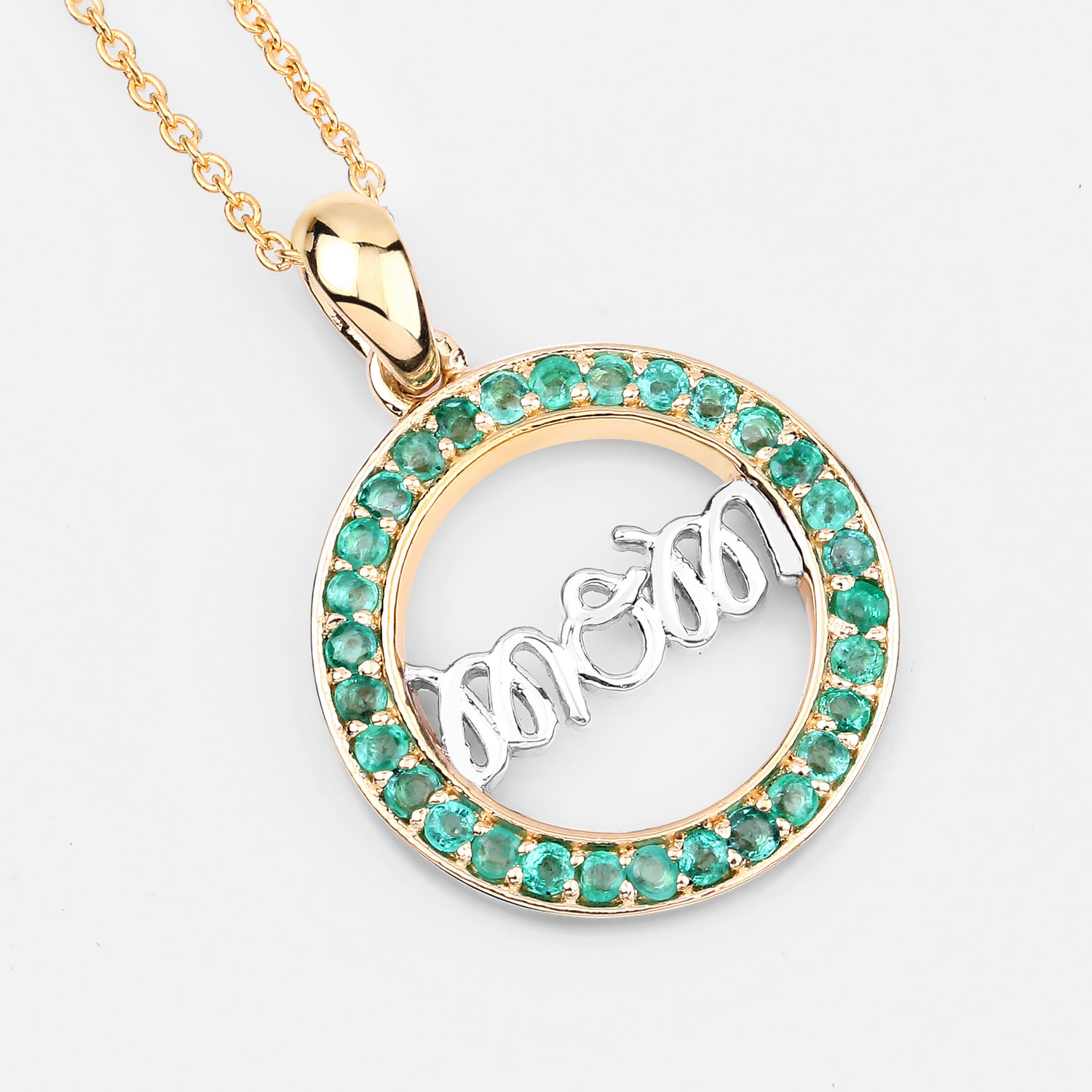 0.54 Carat Genuine Emerald .925 Sterling Silver Pendant 0.54 C.T.W Sterling Silver - view 6