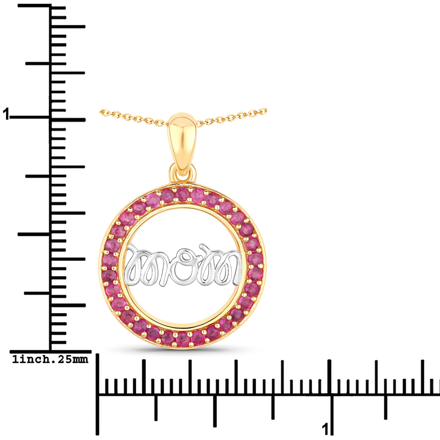 0.64 Carat Genuine Ruby .925 Sterling Silver Pendant 0.64 C.T.W Sterling Silver - view 4