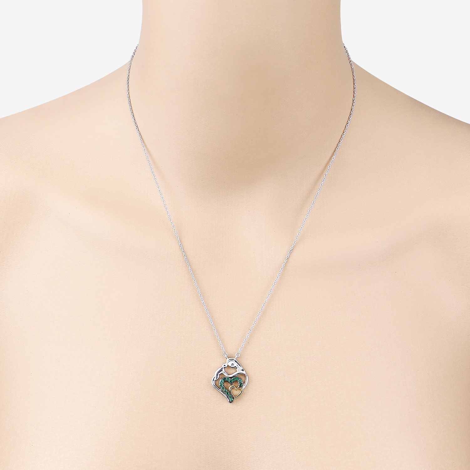 0.24 Carat Genuine Emerald .925 Sterling Silver Pendant 0.24 C.T.W Sterling Silver - view 4