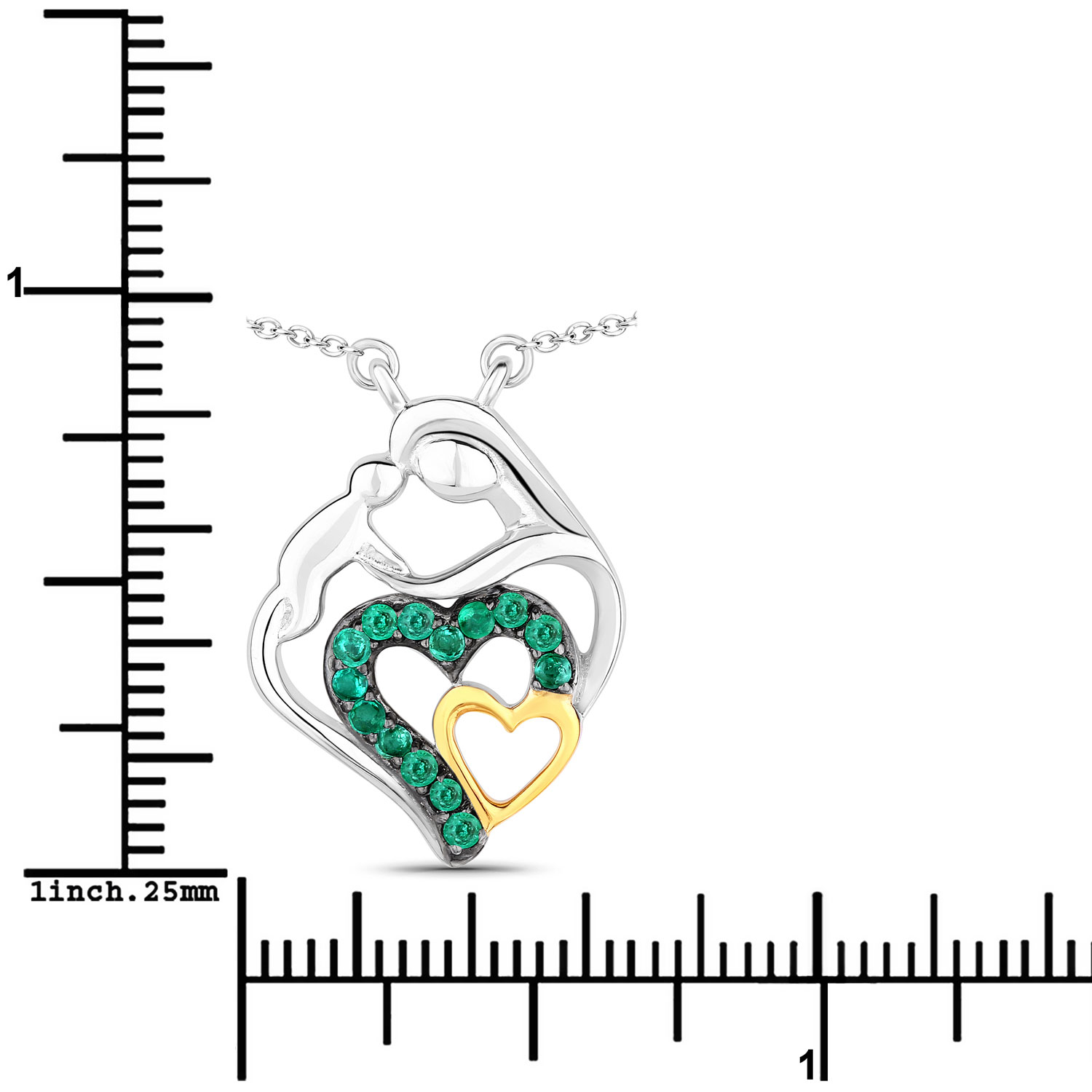 0.24 Carat Genuine Emerald .925 Sterling Silver Pendant 0.24 C.T.W Sterling Silver - view 5