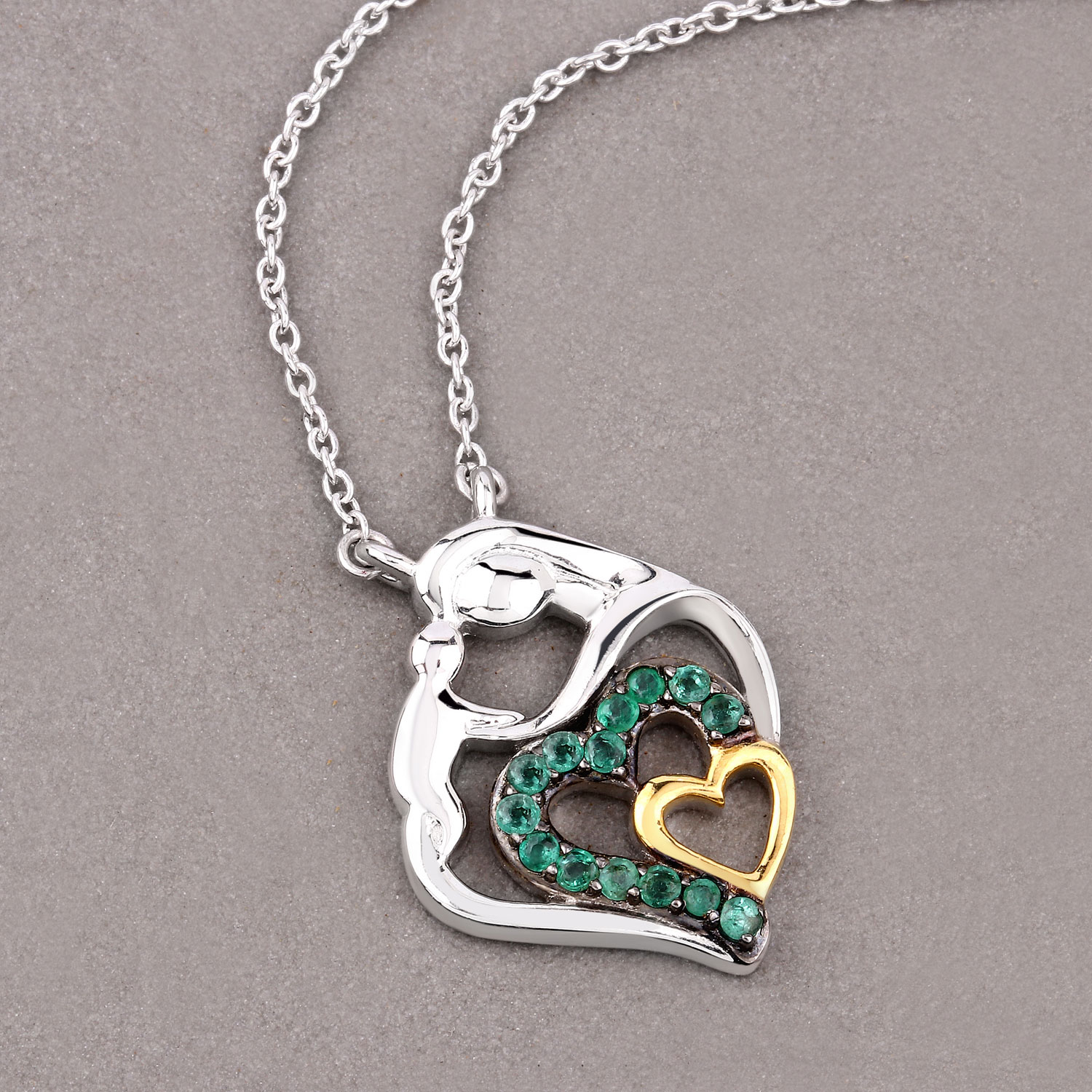 0.24 Carat Genuine Emerald .925 Sterling Silver Pendant 0.24 C.T.W Sterling Silver - view 2