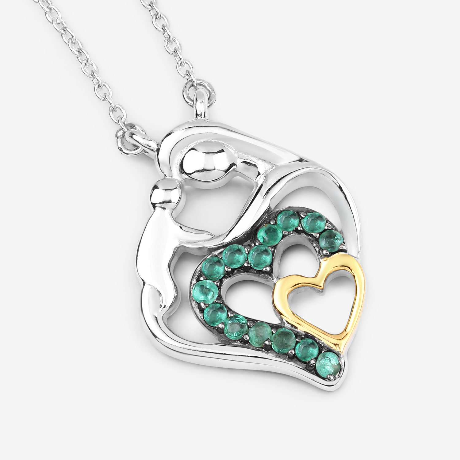 0.24 Carat Genuine Emerald .925 Sterling Silver Pendant 0.24 C.T.W Sterling Silver - view 6