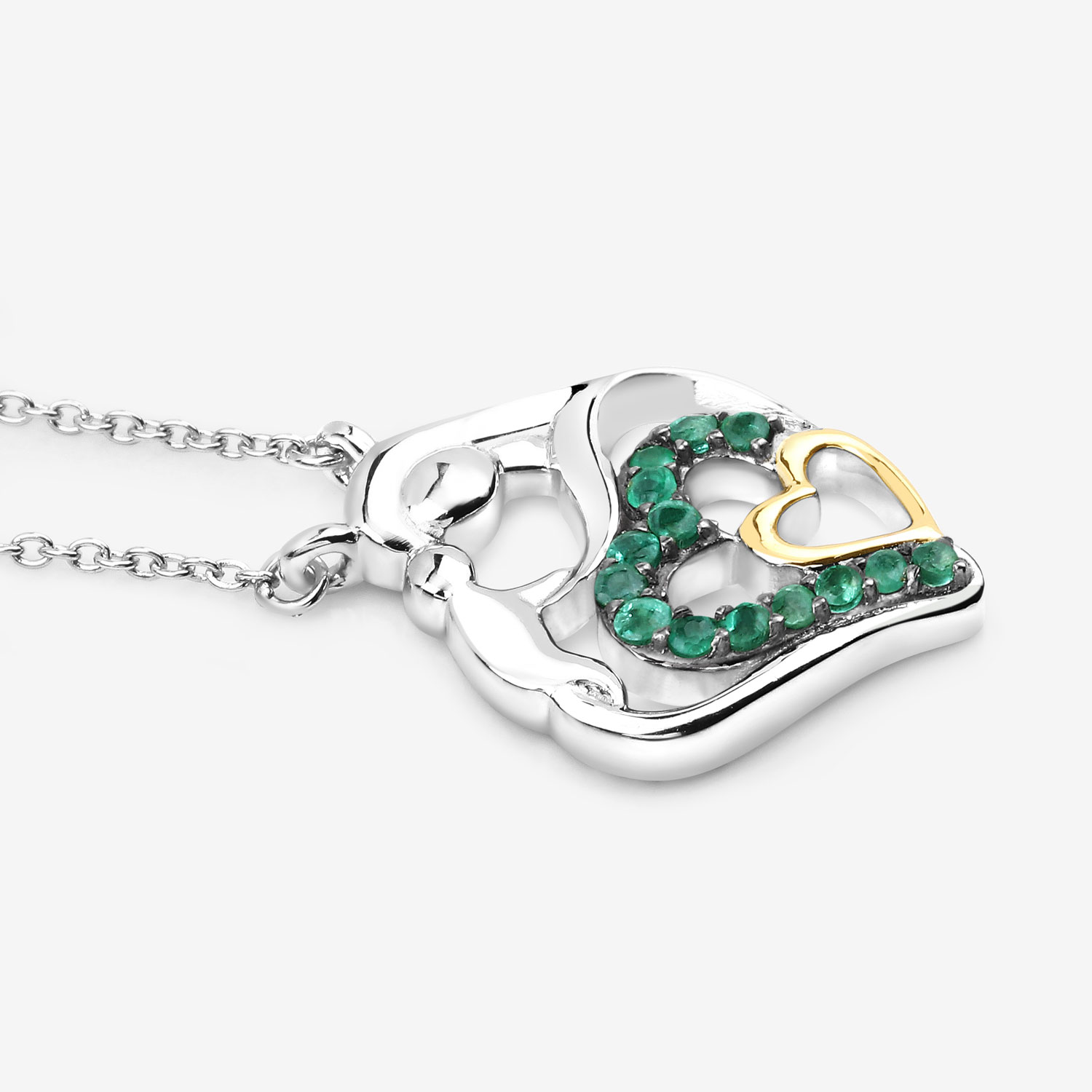 0.24 Carat Genuine Emerald .925 Sterling Silver Pendant 0.24 C.T.W Sterling Silver - view 8