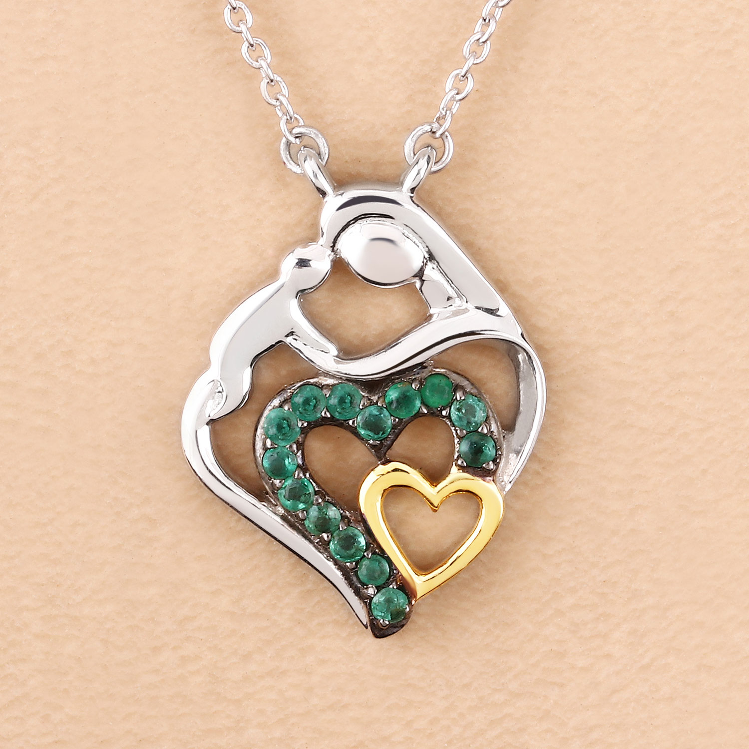 0.24 Carat Genuine Emerald .925 Sterling Silver Pendant 0.24 C.T.W Sterling Silver - view 3