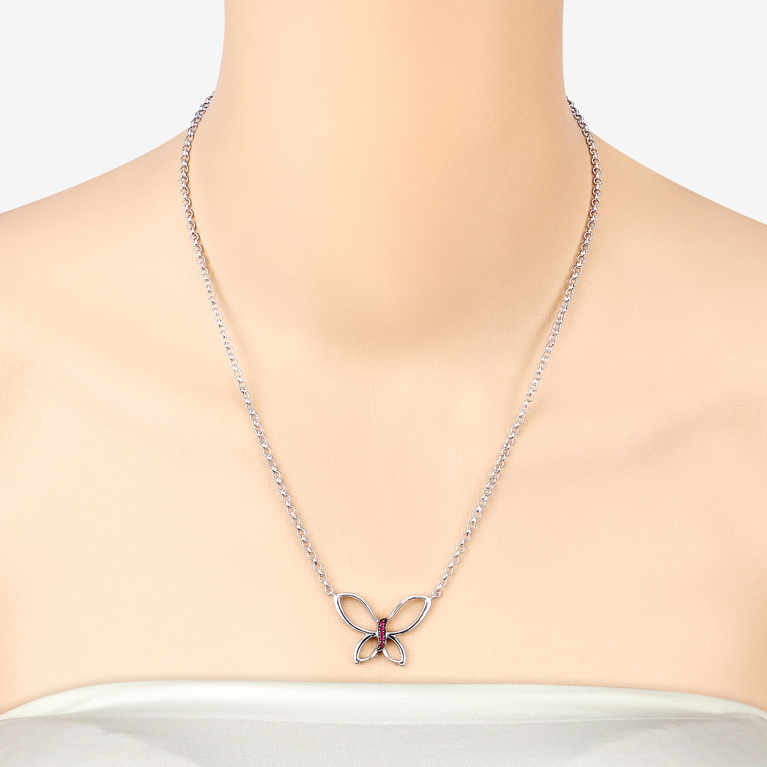 0.10 Carat Genuine Ruby .925 Sterling Silver Pendant 0.10 C.T.W Sterling Silver - view 3
