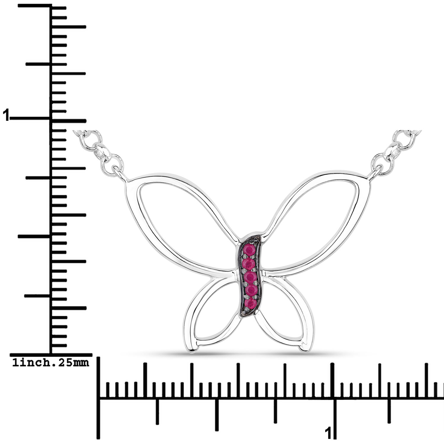 0.10 Carat Genuine Ruby .925 Sterling Silver Pendant 0.10 C.T.W Sterling Silver - view 2