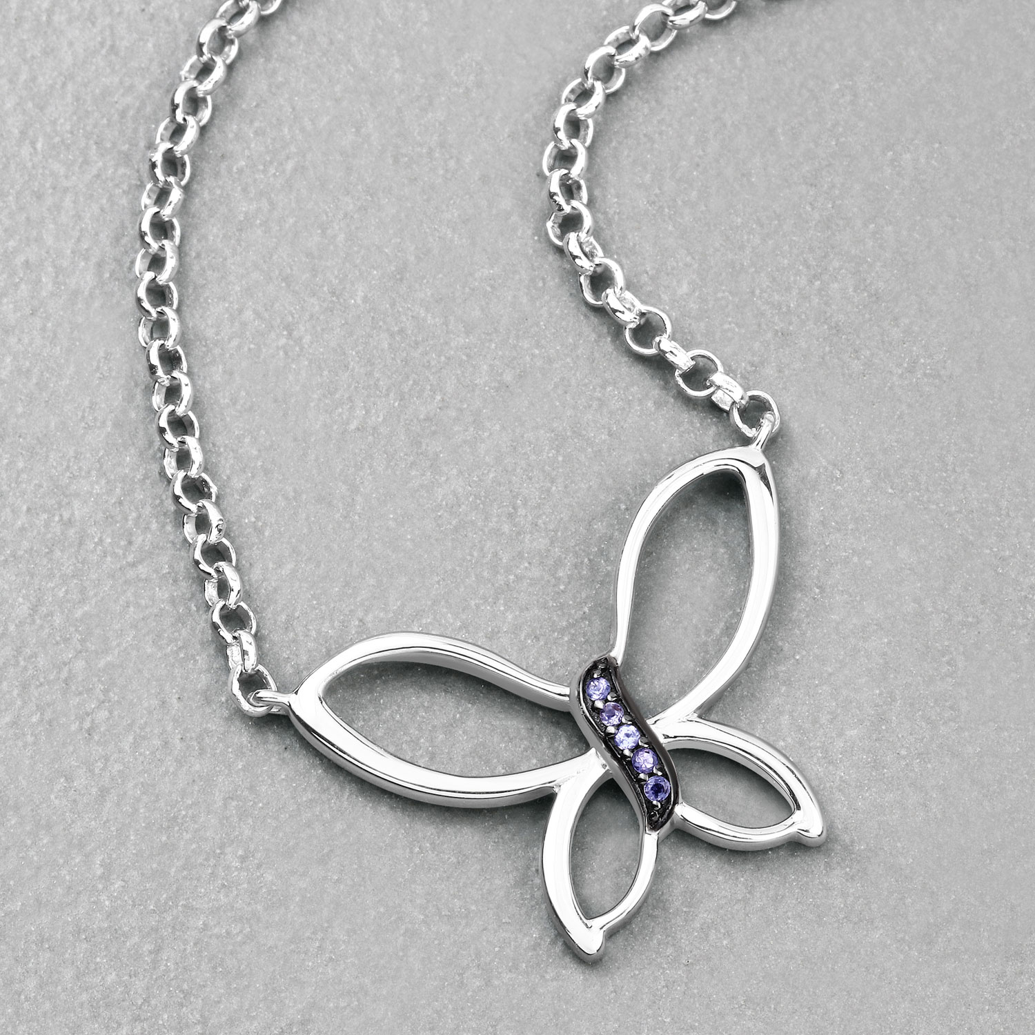 0.10 Carat Genuine Tanzanite .925 Sterling Silver Pendant 0.10 C.T.W Sterling Silver - view 7