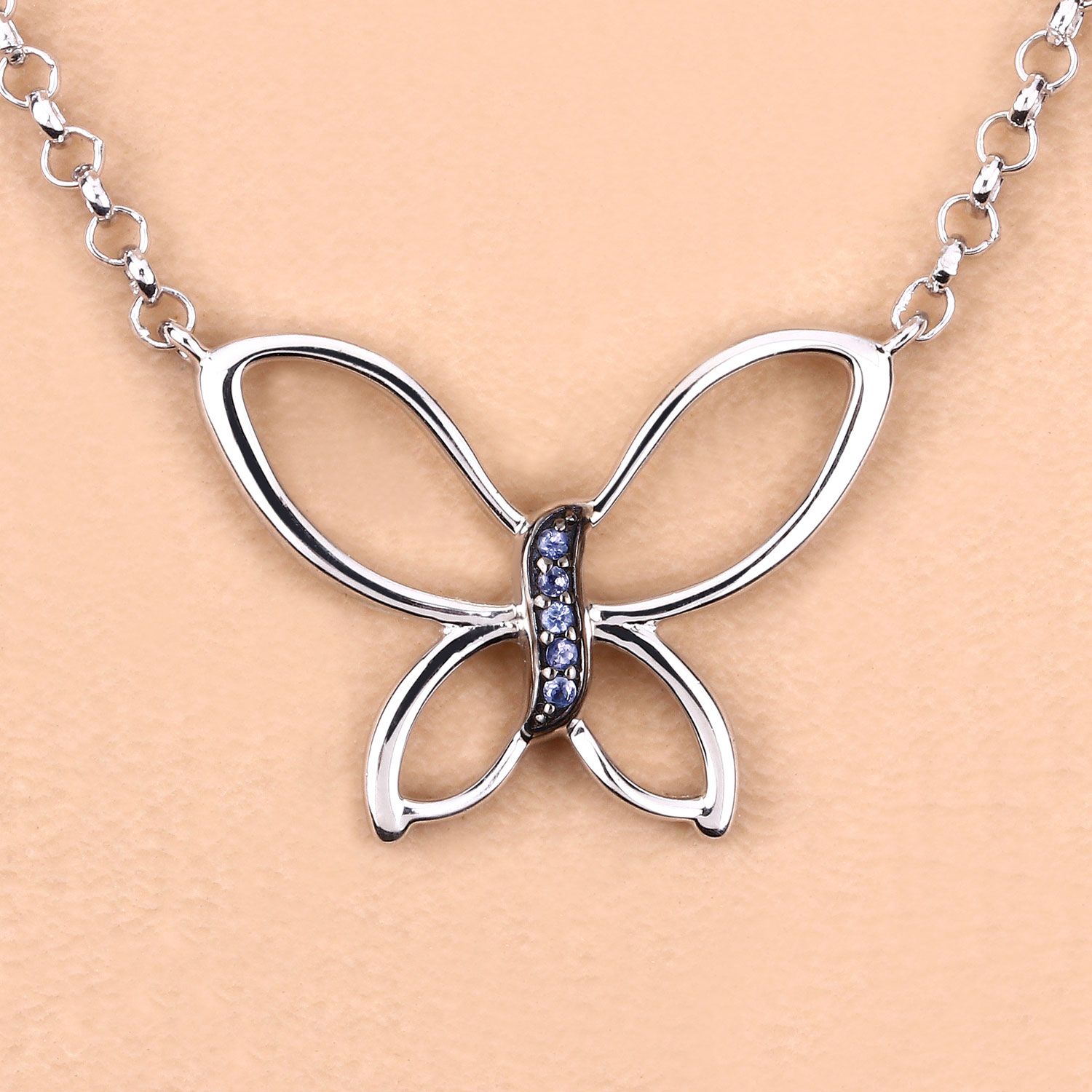 0.10 Carat Genuine Tanzanite .925 Sterling Silver Pendant 0.10 C.T.W Sterling Silver - view 8