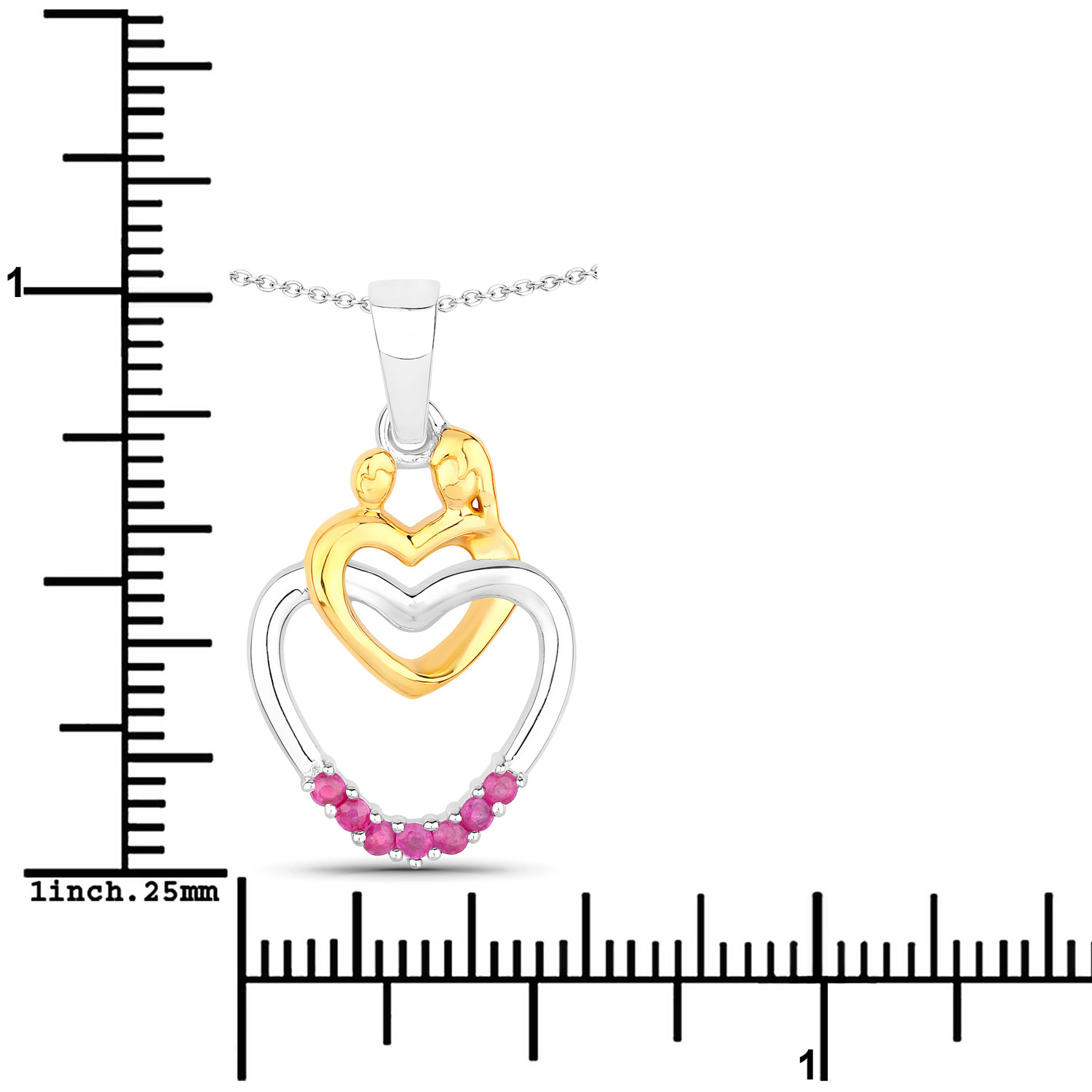 0.14 Carat Genuine Ruby .925 Sterling Silver Pendant 0.14 C.T.W Sterling Silver - view 6