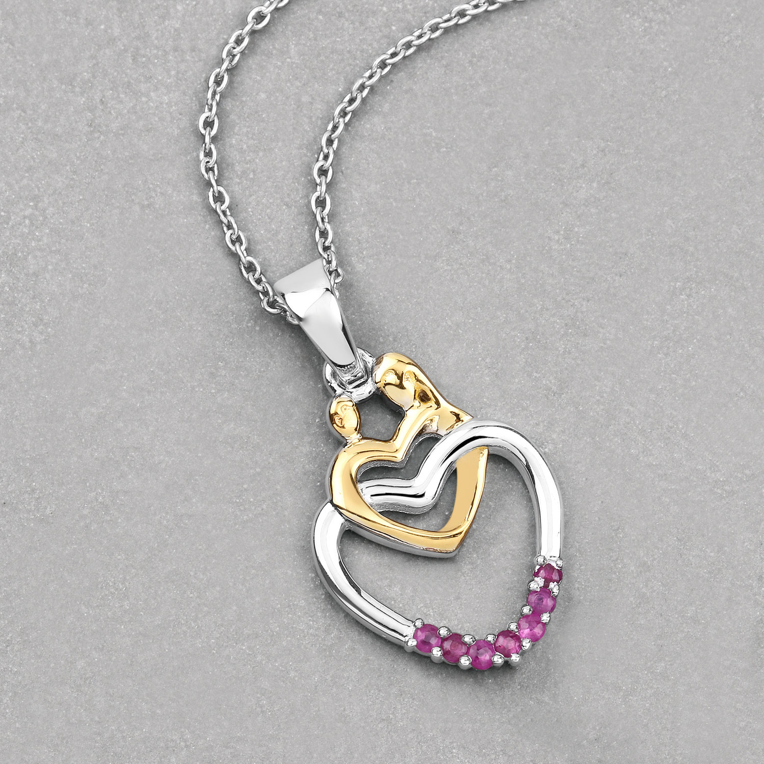 0.14 Carat Genuine Ruby .925 Sterling Silver Pendant 0.14 C.T.W Sterling Silver - view 2