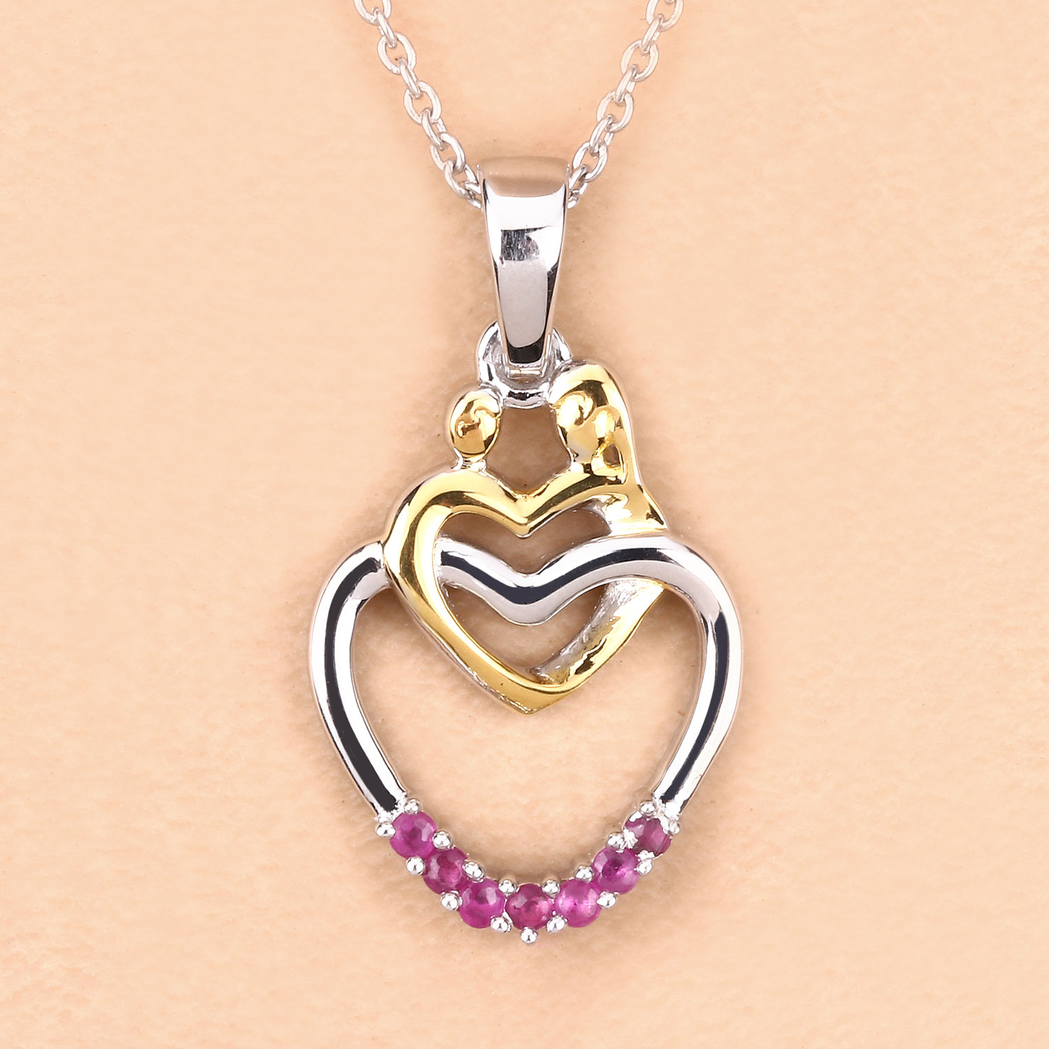 0.14 Carat Genuine Ruby .925 Sterling Silver Pendant 0.14 C.T.W Sterling Silver - view 3