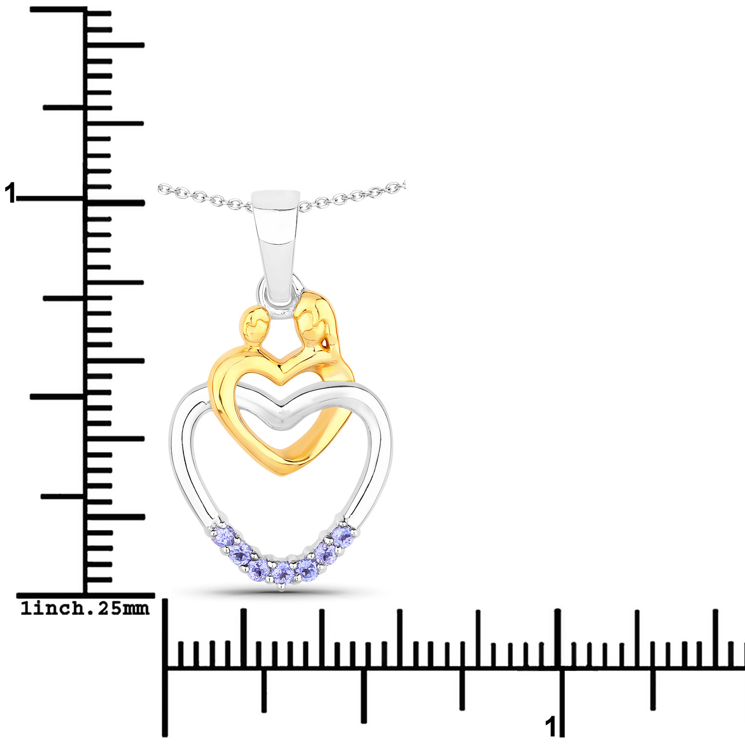 0.14 Carat Genuine Tanzanite .925 Sterling Silver Pendant 0.14 C.T.W Sterling Silver - view 3
