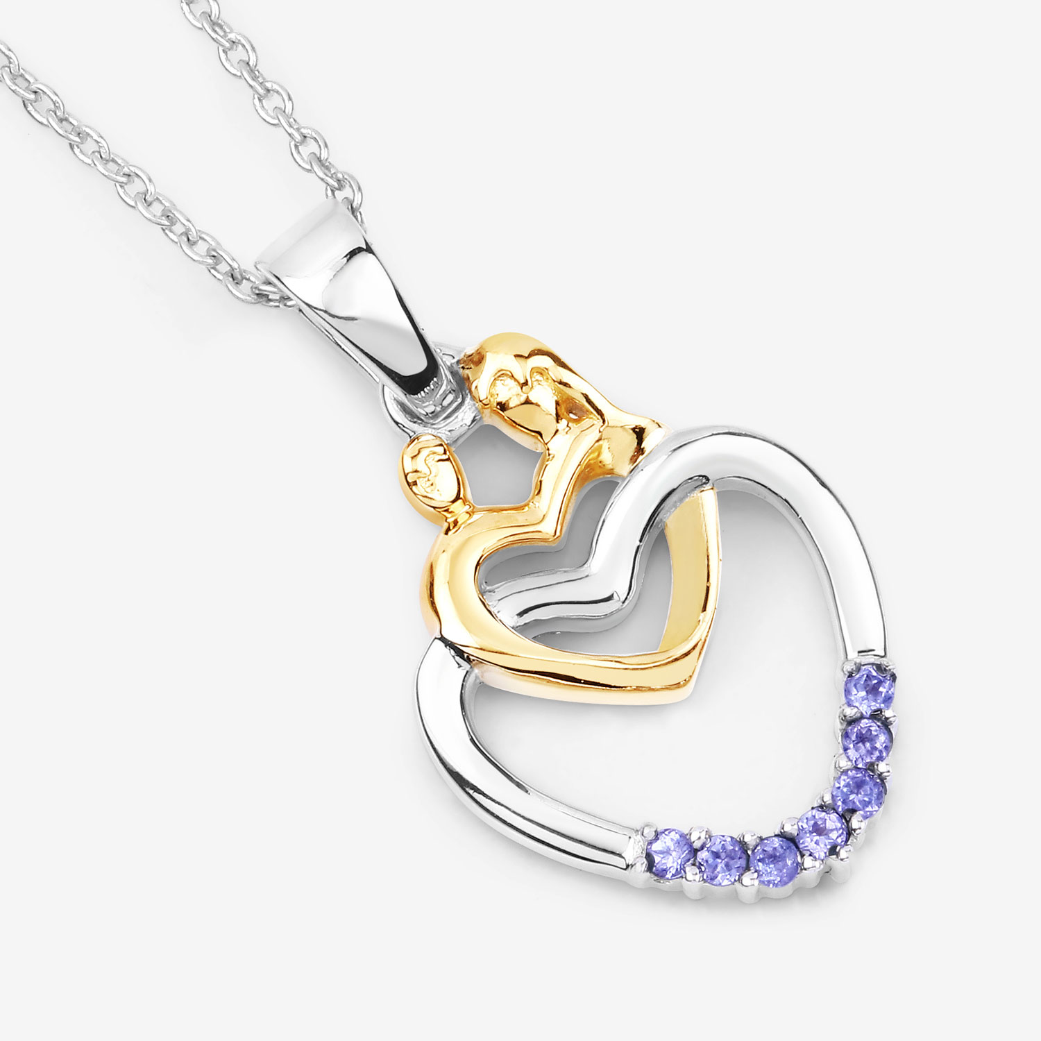 0.14 Carat Genuine Tanzanite .925 Sterling Silver Pendant 0.14 C.T.W Sterling Silver - view 5