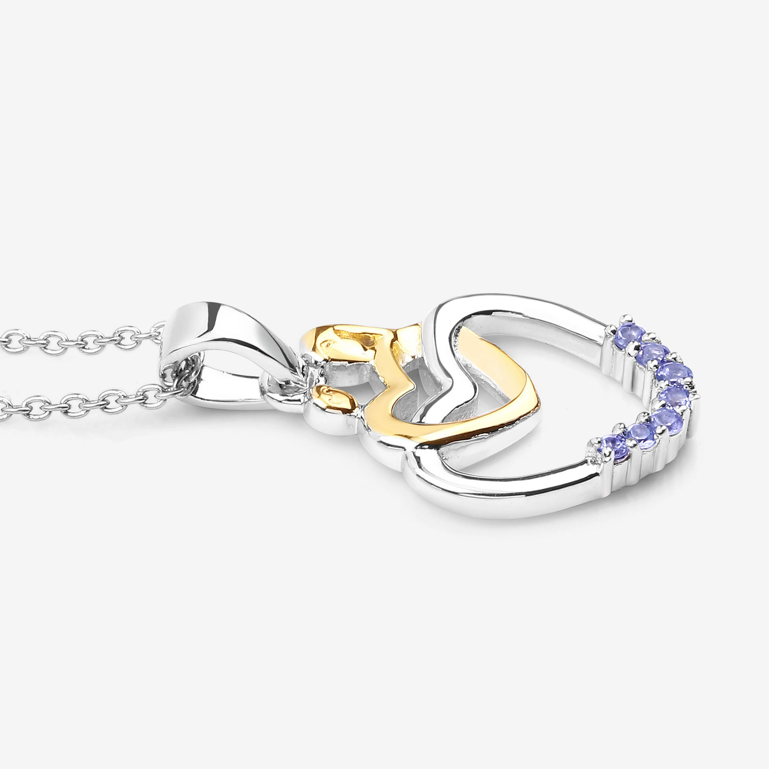0.14 Carat Genuine Tanzanite .925 Sterling Silver Pendant 0.14 C.T.W Sterling Silver - view 2