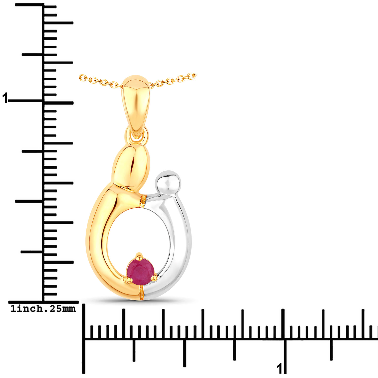 0.20 Carat Genuine Ruby .925 Sterling Silver Pendant 0.20 C.T.W Sterling Silver - view 7