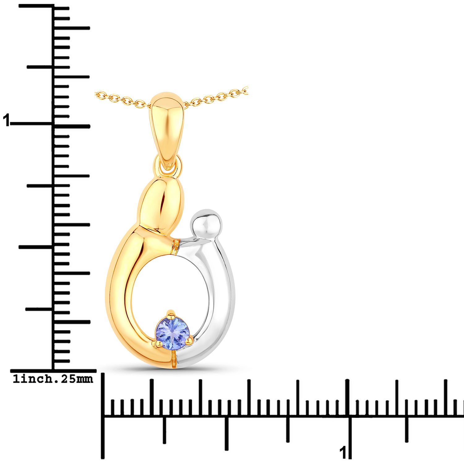0.19 Carat Genuine Tanzanite .925 Sterling Silver Pendant 0.19 C.T.W Sterling Silver - view 4