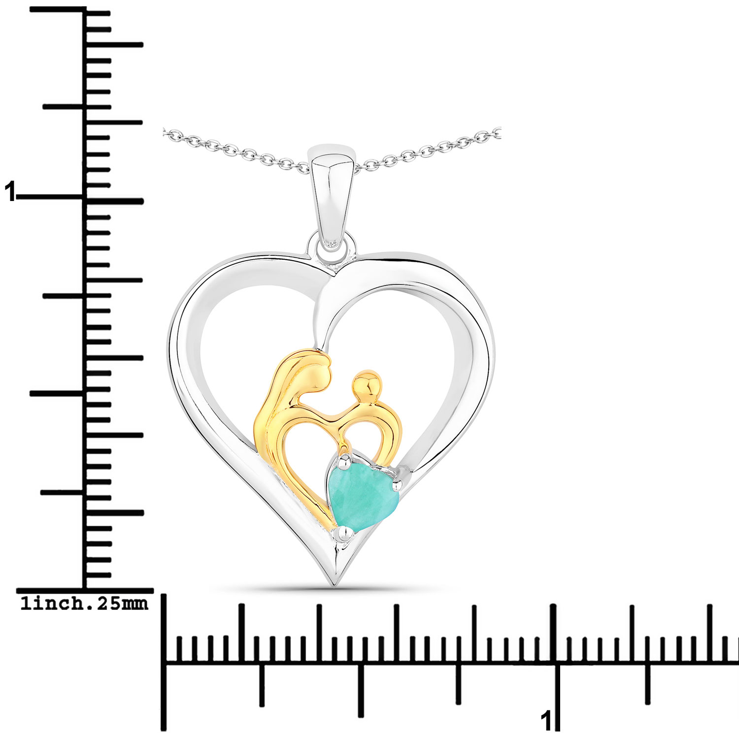 0.45 Carat Genuine Emerald .925 Sterling Silver Pendant 0.45 C.T.W Sterling Silver - view 4